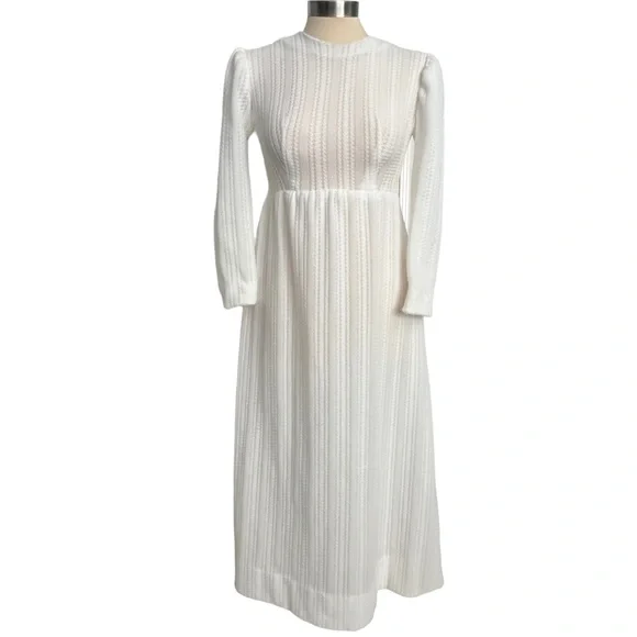 Vintage | Dresses | Vintage 7s White Temple Dress Modest Puffed Shoulder Fit Flare Maxi Length | Poshmark Vintage | Dresses | Vintage 7s White Temple Dress Modest Puffed Shoulder Fit Flare Maxi Length | Poshmark
